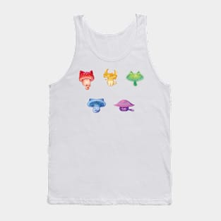 Mushroom Cats - Rainbow Stickers Tank Top